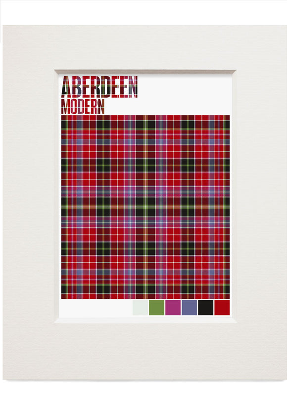 Aberdeen district tartan – small mounted print