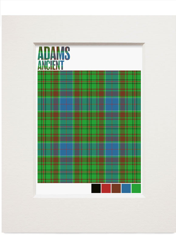 Adams Ancient tartan – small mounted print
