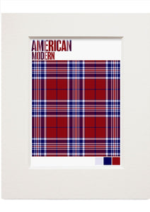 American Modern tartan – small mounted print