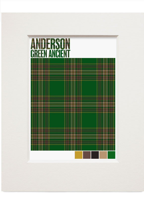 Anderson Green Ancient tartan – small mounted print