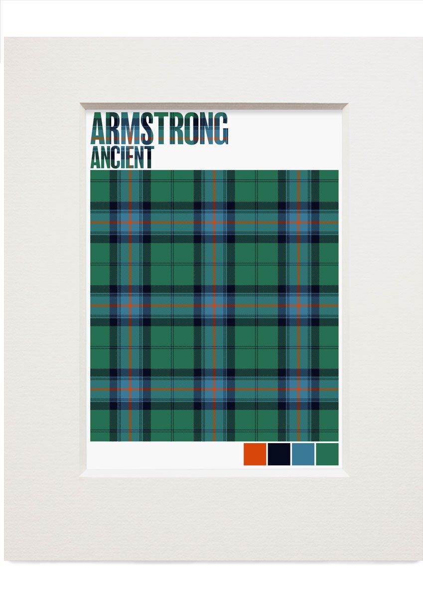 Armstrong Ancient tartan – small mounted print