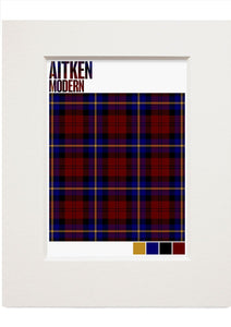 Aitken Modern tartan – small mounted print