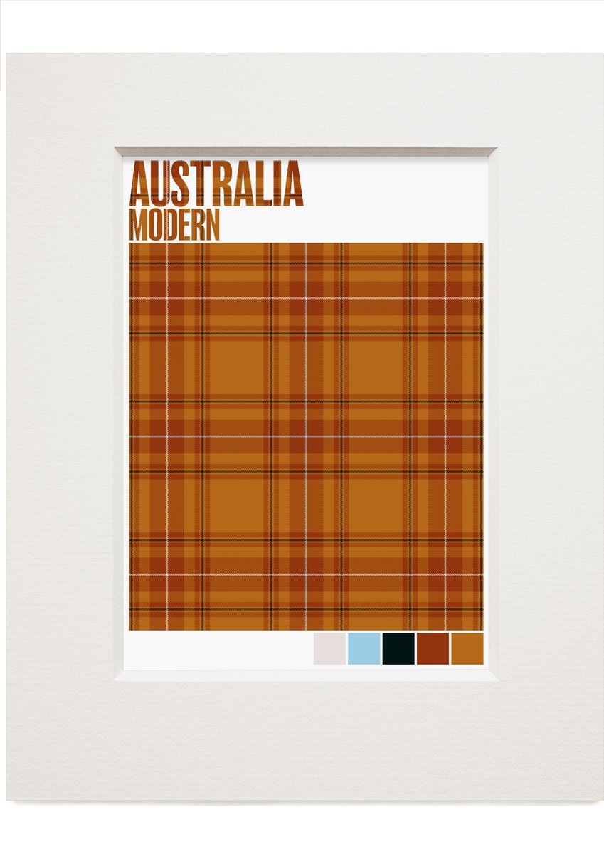 Australia Modern tartan – small mounted print