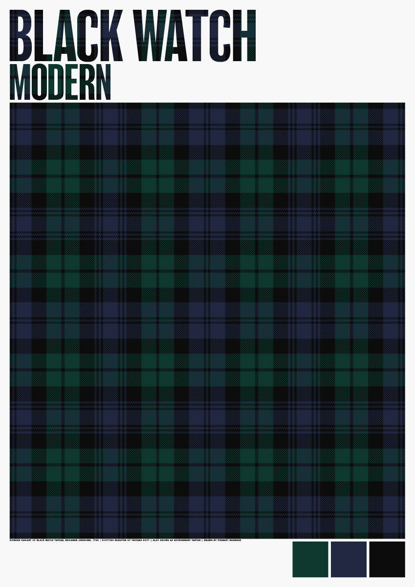 Black Watch Modern tartan  – giclée print