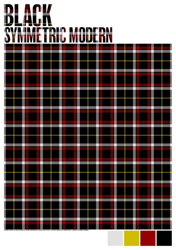 Black Symmetric Modern tartan  – poster