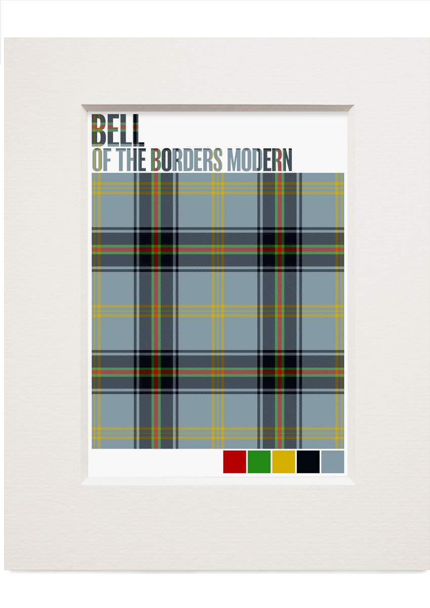 Bell of the Borders Modern tartan  – small mounted print
