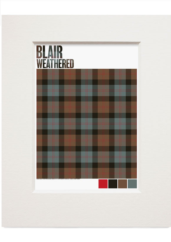 Blair Weathered tartan  – small mounted print