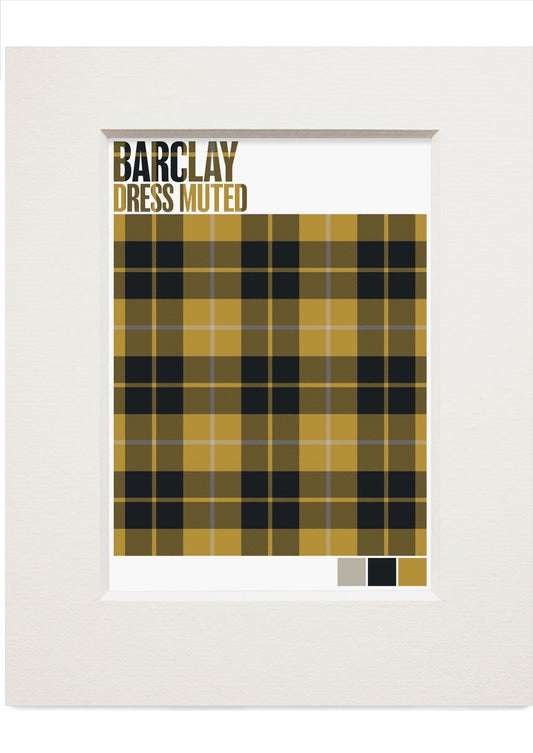 Barclay Dress Muted tartan  – small mounted print