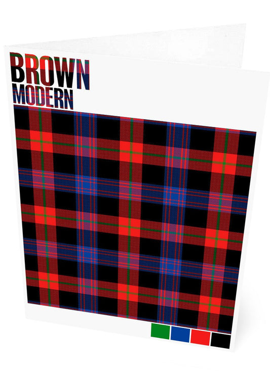 Brown Modern tartan  – set of two cards