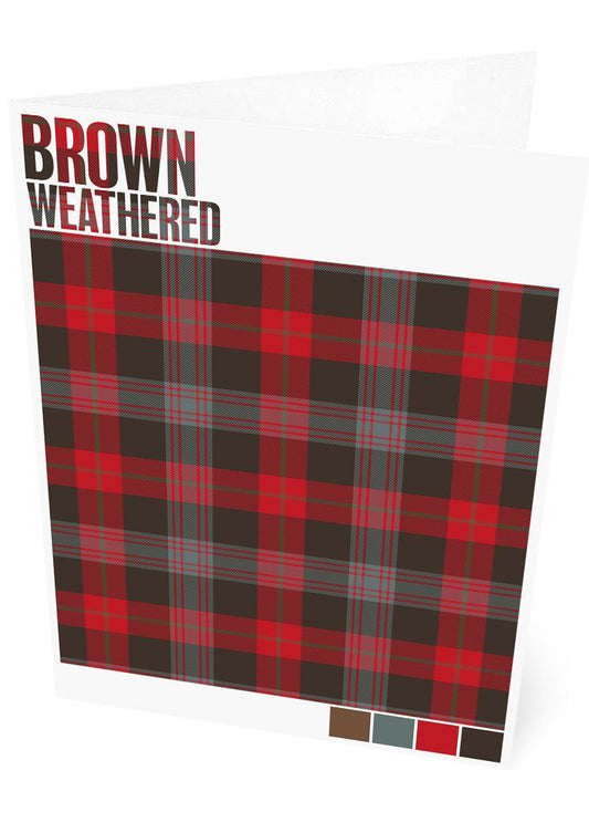 Brown Weathered tartan  – set of two cards