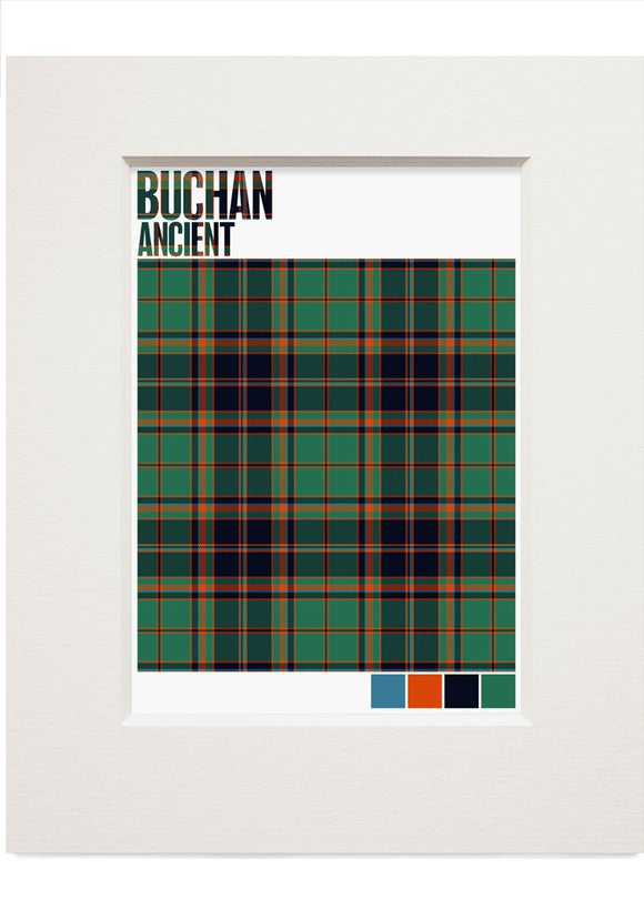 Buchan Ancient tartan  – small mounted print