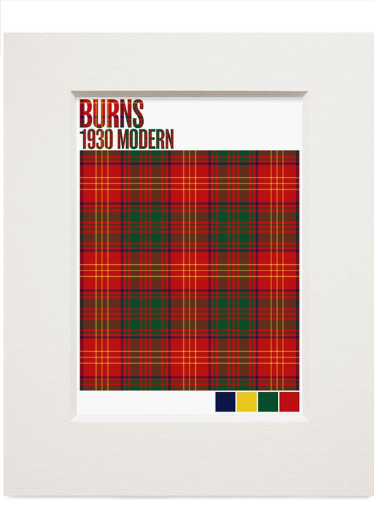 Burns 1930 Modern tartan – small mounted print