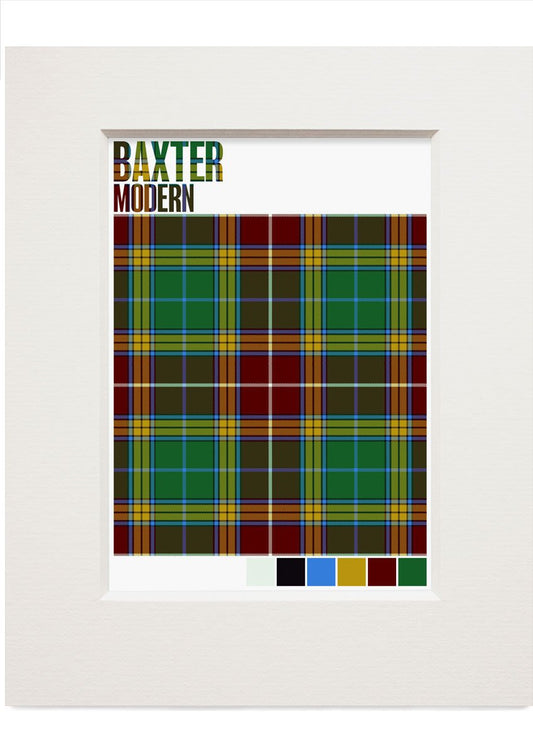 Baxter Modern tartan – small mounted print