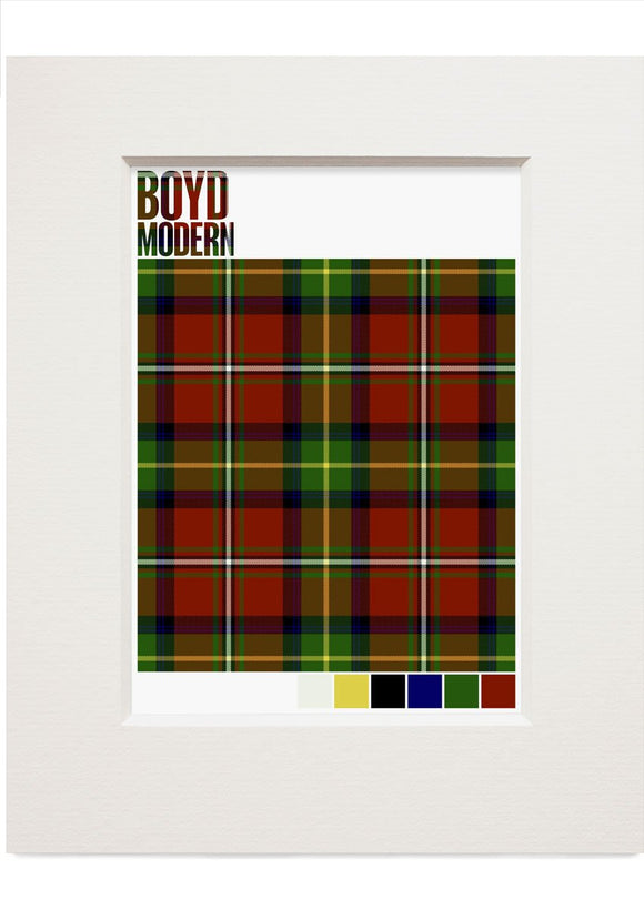 Boyd Modern tartan – small mounted print
