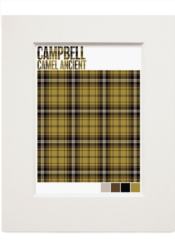 Campbell Camel Ancient tartan – small mounted print