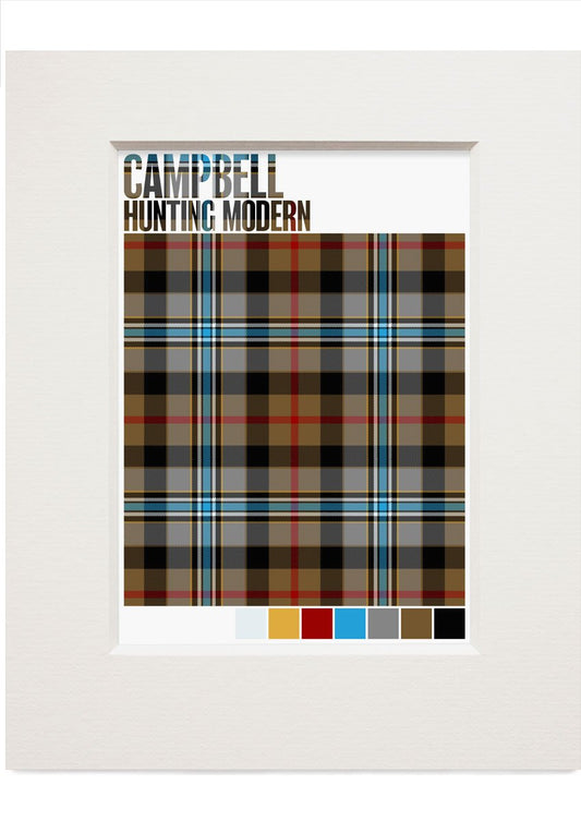 Campbell Hunting Modern tartan – small mounted print