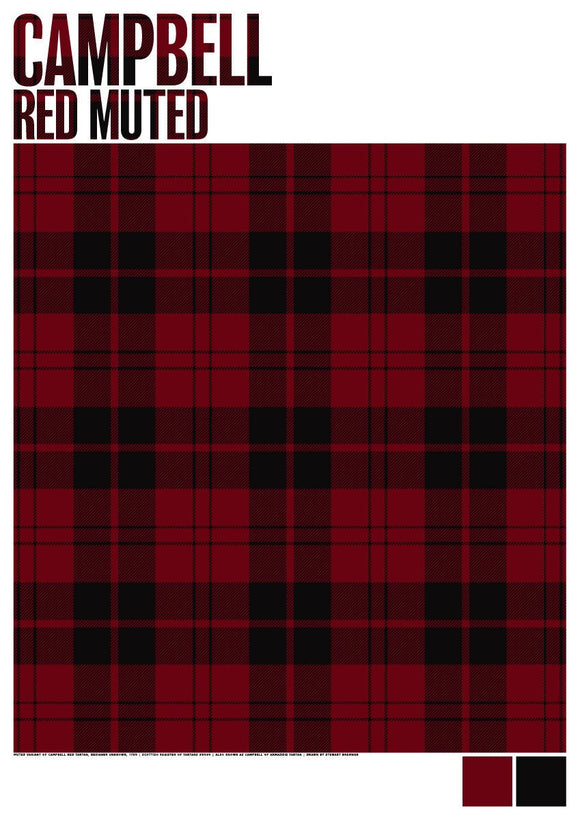 Campbell Red Muted tartan – giclée print