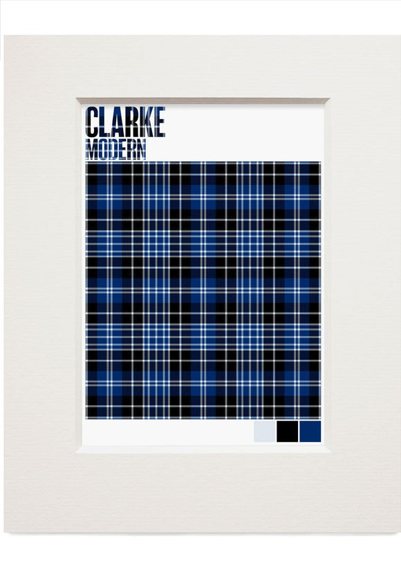 Clarke Modern tartan – small mounted print