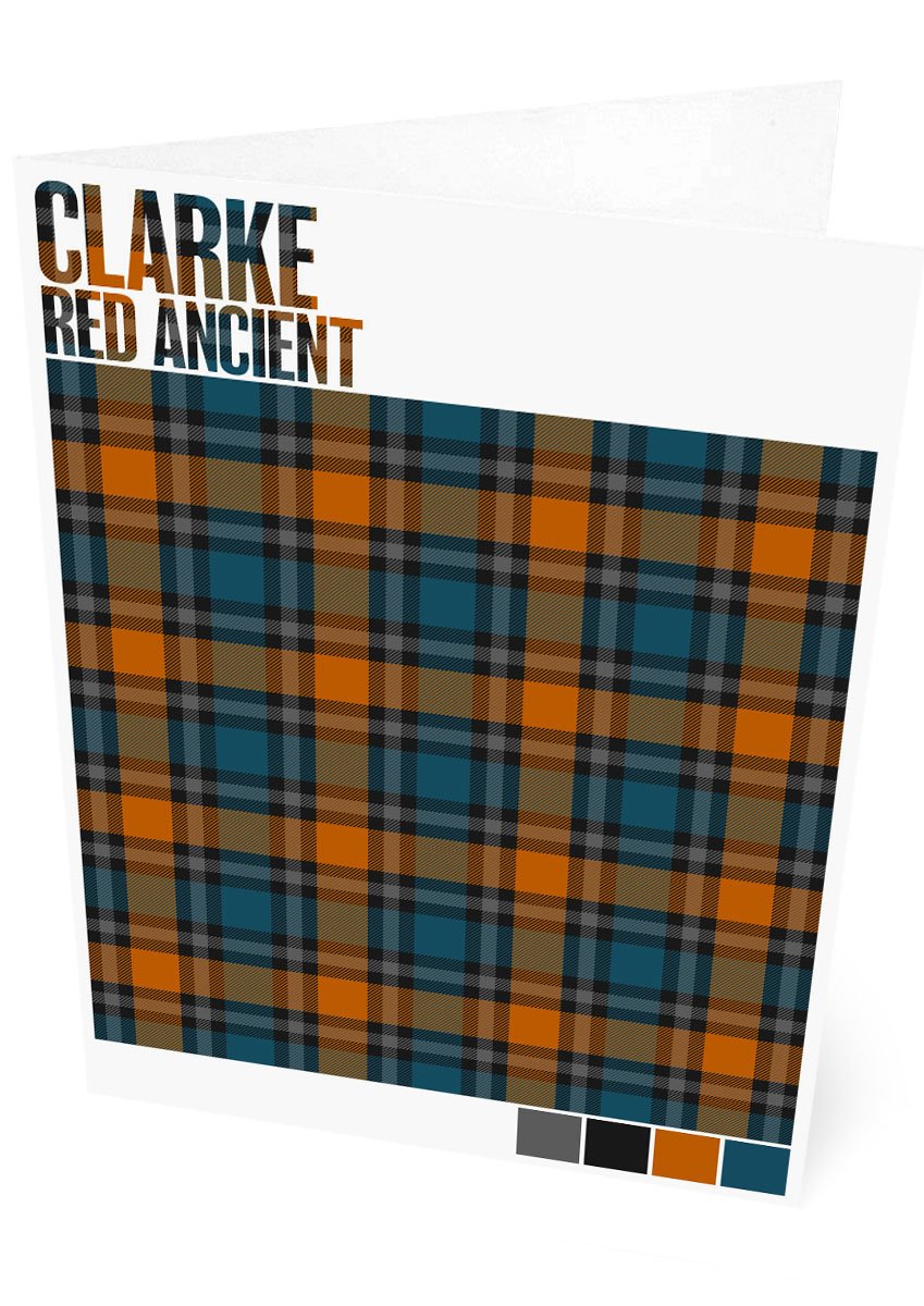 Clarke Red Ancient tartan – set of two cards