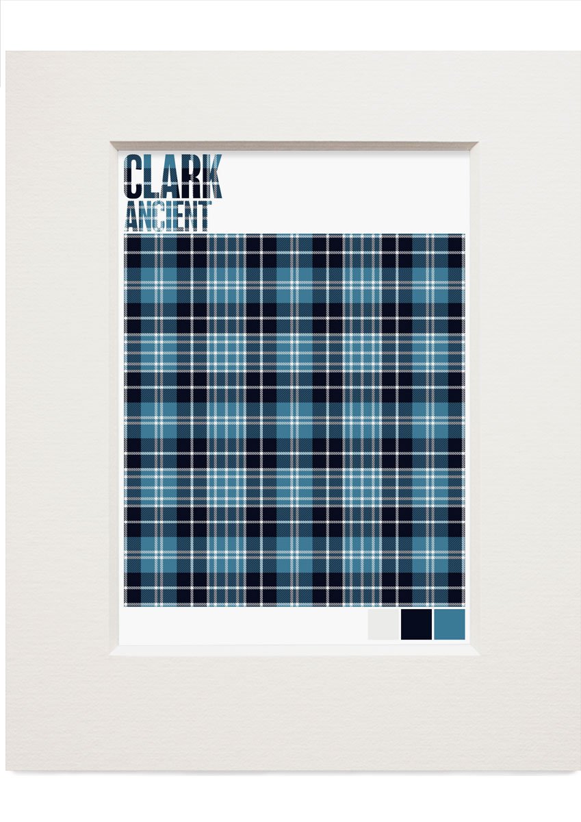 Clark Ancient tartan – small mounted print