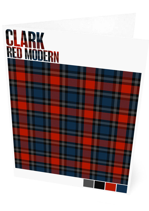 Clark Red Modern tartan – set of two cards