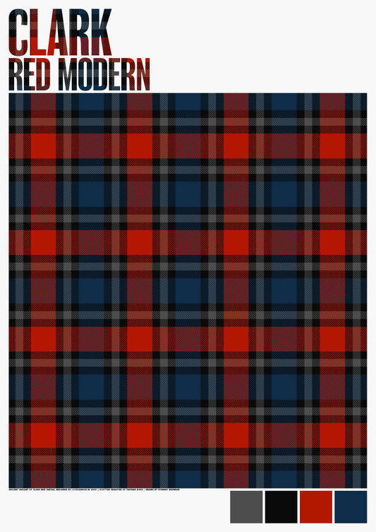 Clark Red Modern tartan – poster