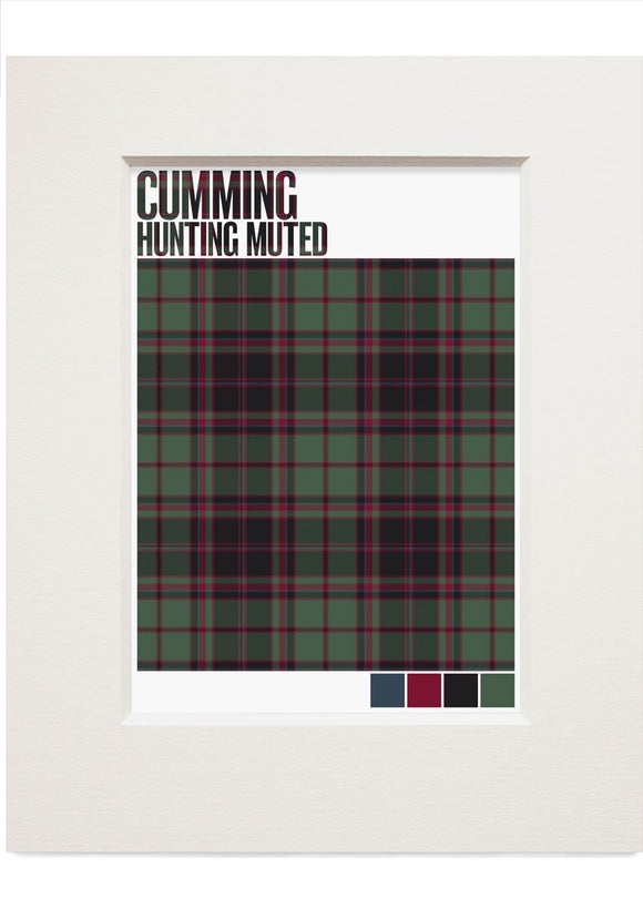 Cumming Hunting Muted tartan – small mounted print
