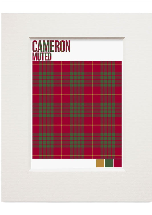 Cameron Muted tartan – small mounted print