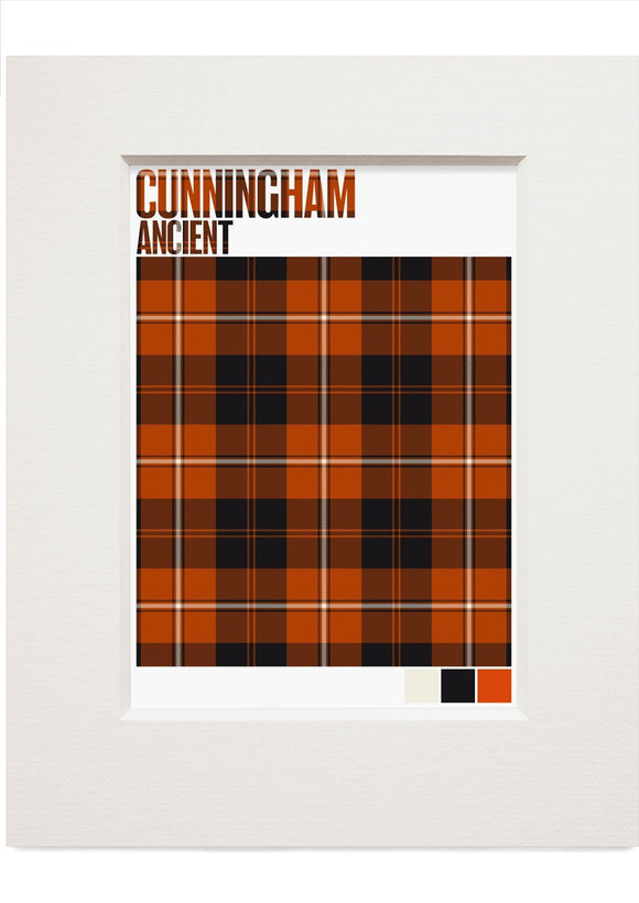 Cunningham Ancient tartan – small mounted print