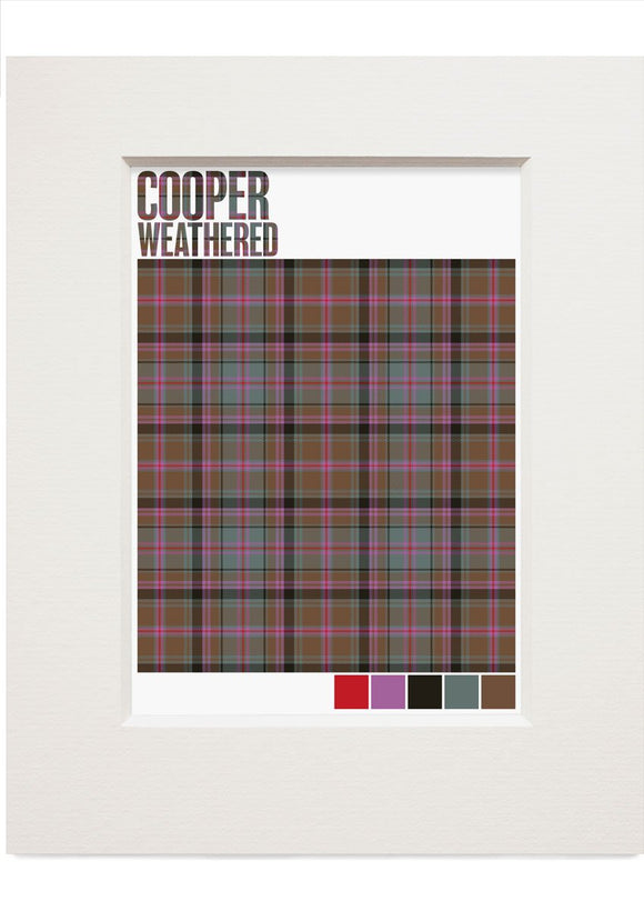 Cooper Weathered tartan – small mounted print