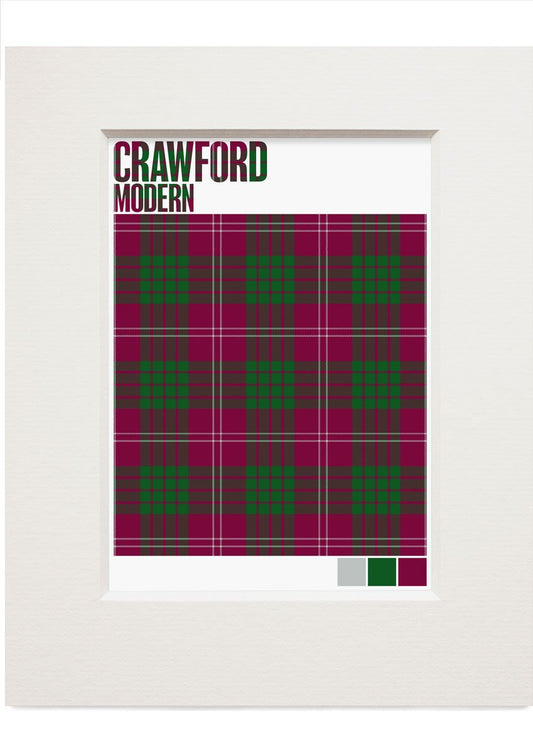 Crawford Modern tartan – small mounted print