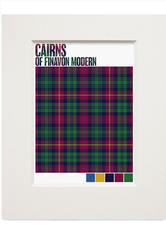 Cairns of Finavon Modern tartan – small mounted print