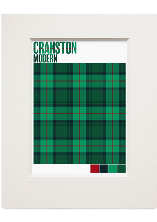 Cranston Modern tartan – small mounted print