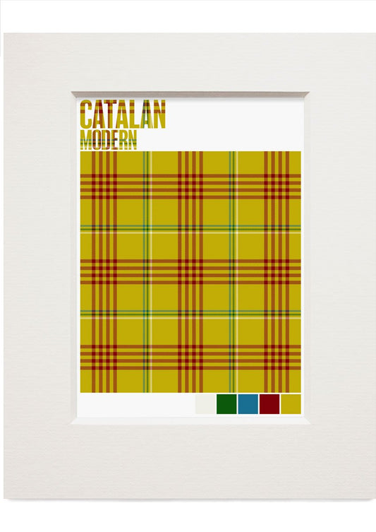 Catalan Modern tartan – small mounted print