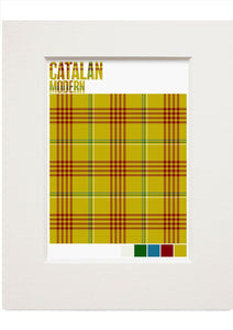Catalan Modern tartan – small mounted print