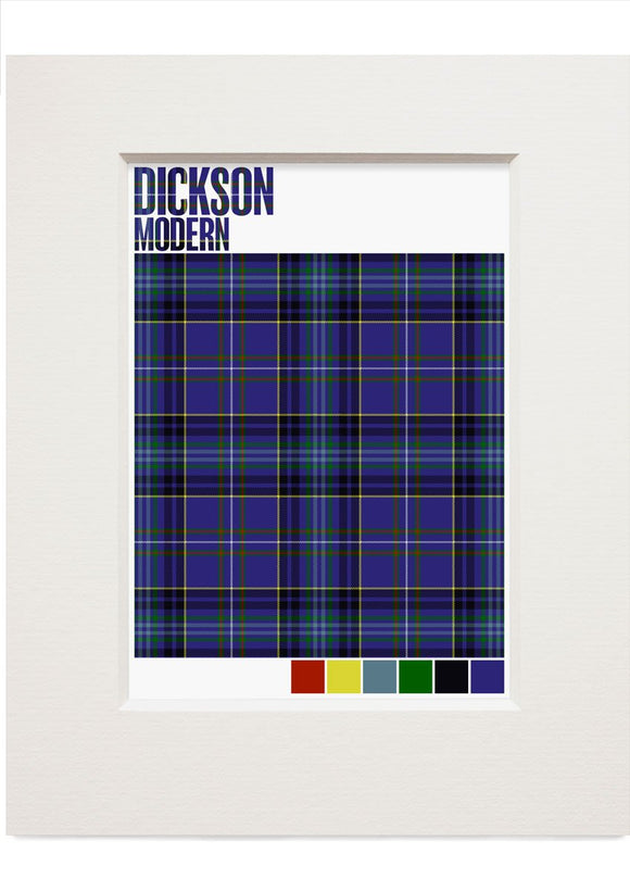 Dickson Modern tartan – small mounted print