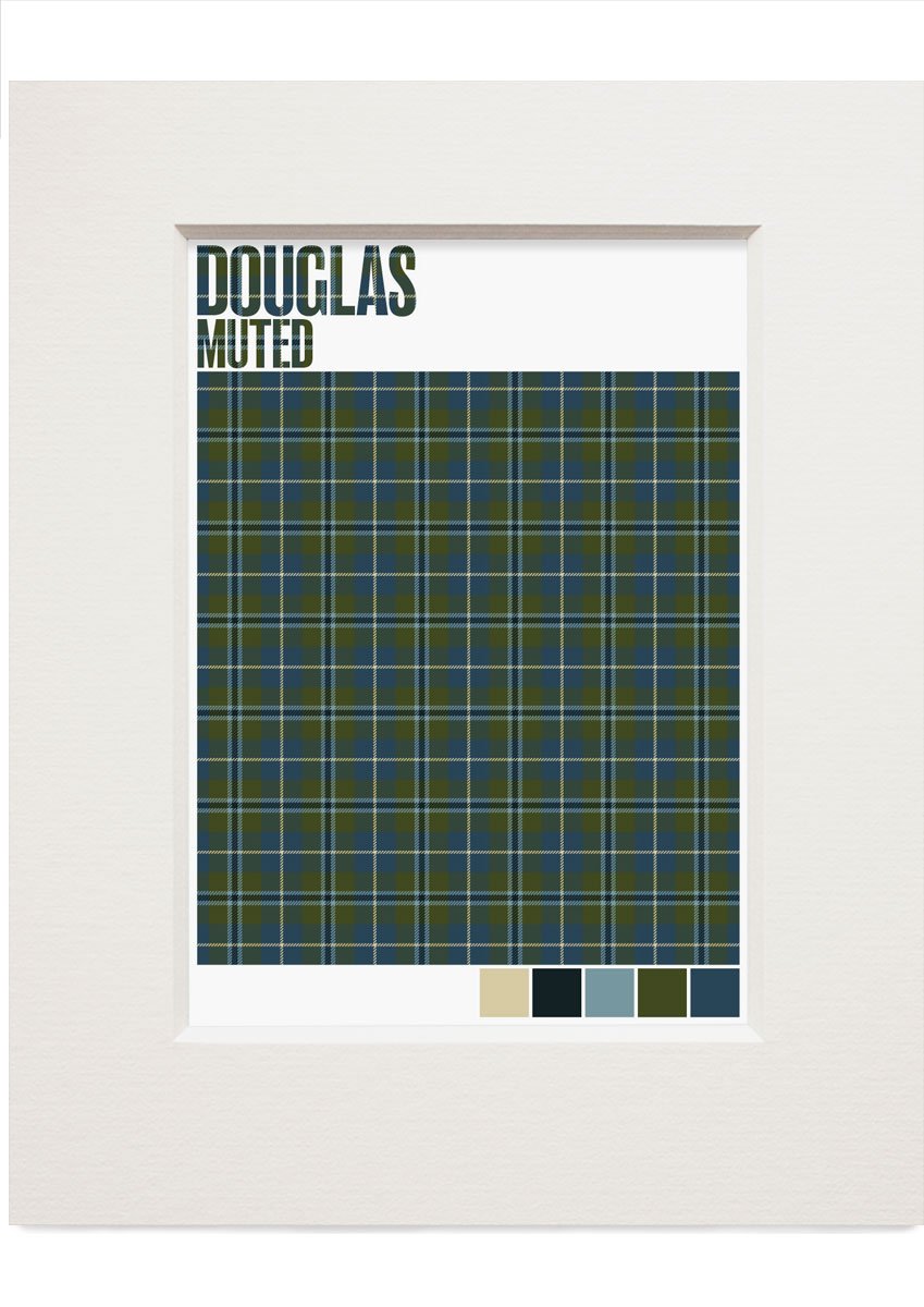 Douglas Muted tartan – small mounted print