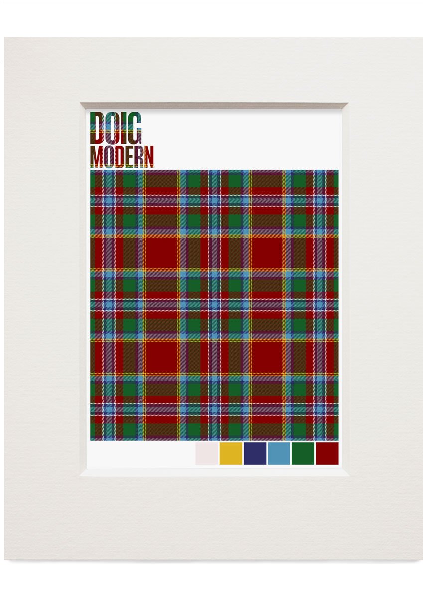 Doig Modern tartan – small mounted print