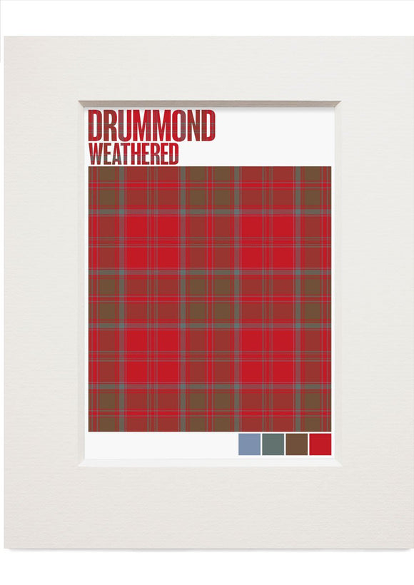 Drummond Weathered tartan – small mounted print