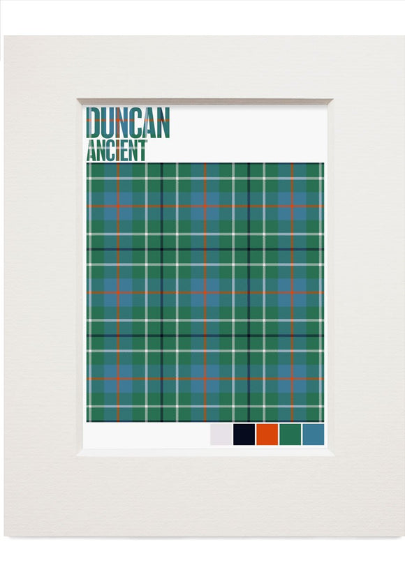 Duncan Ancient tartan – small mounted print