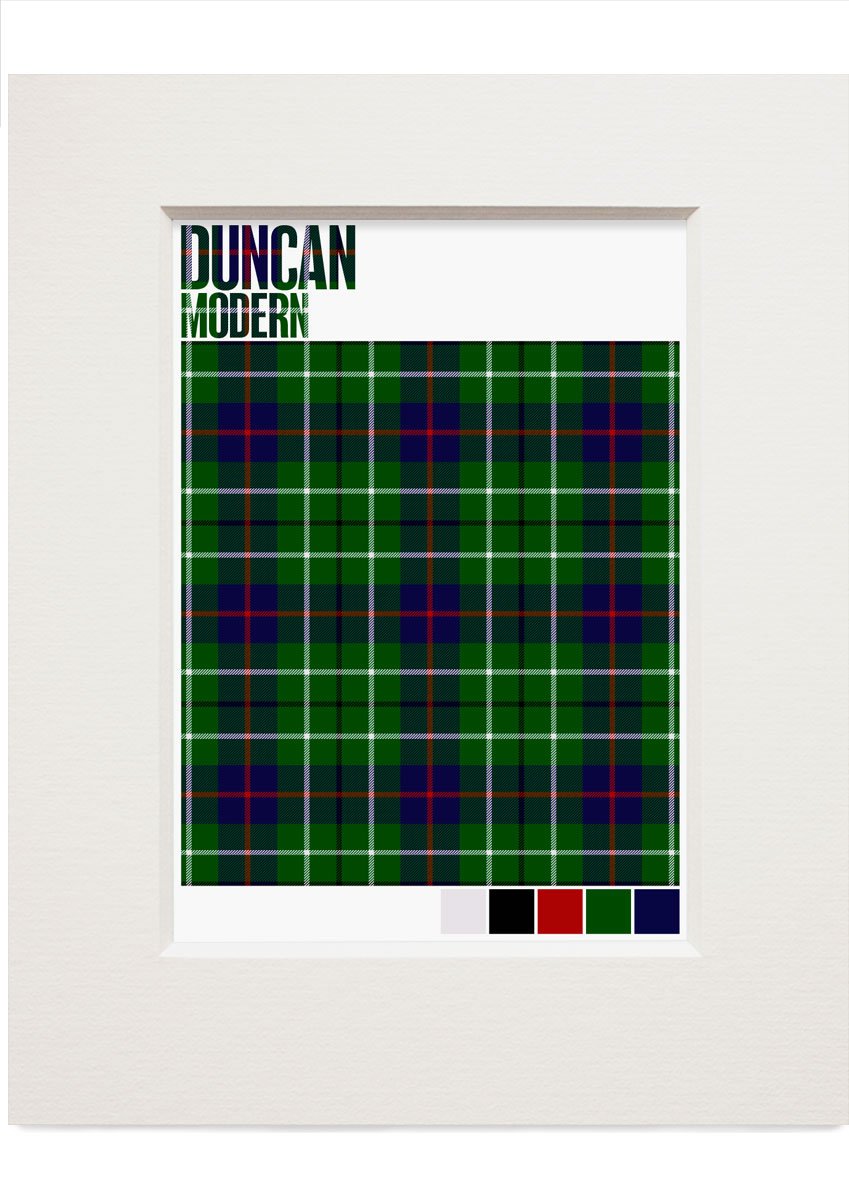 Duncan Modern tartan – small mounted print