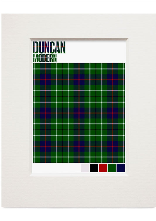Duncan Modern tartan – small mounted print