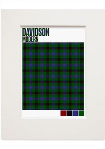 Davidson Modern tartan – small mounted print