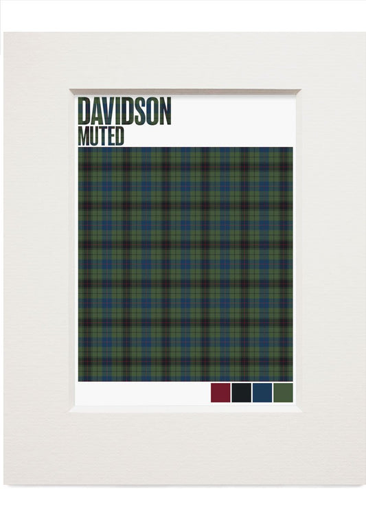 Davidson Muted tartan – small mounted print