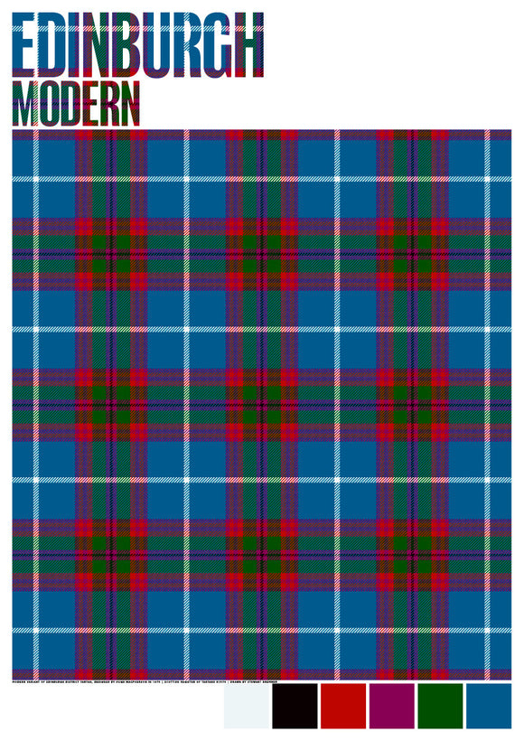 Edinburgh District Modern tartan – giclée print