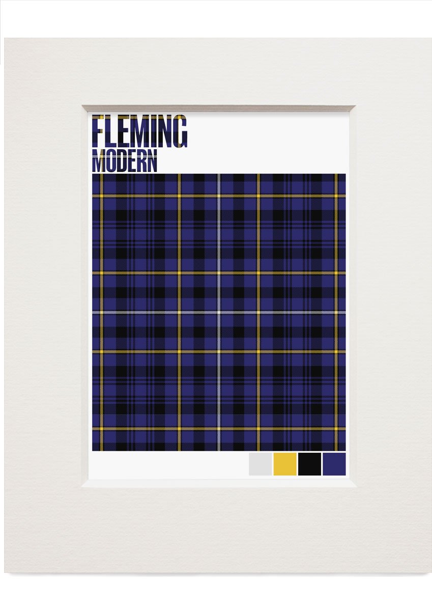 Fleming Modern tartan – small mounted print