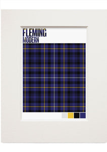 Fleming Modern tartan – small mounted print