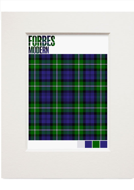 Forbes Modern tartan – small mounted print