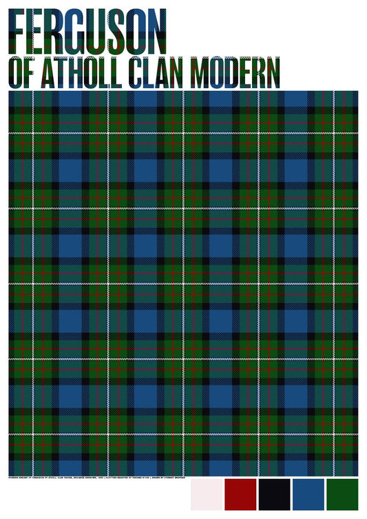 Ferguson of Atholl Clan Modern tartan – giclée print
