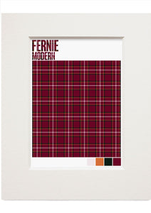 Fernie Modern tartan – small mounted print